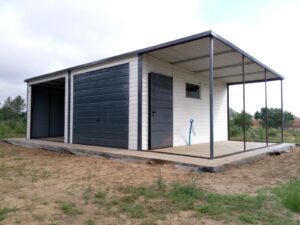 RAL9010&BTX7016 GARAGE CONTANIER BLECHGARAGE STAHLGARAGE 6×6 ÜBERDACHUNG 1,5x6
