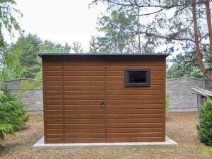 Blechgaragen Holzähnliche Blechgaragen Schwingtor Haustür Gartenhaus Werkzeugkasten Blech