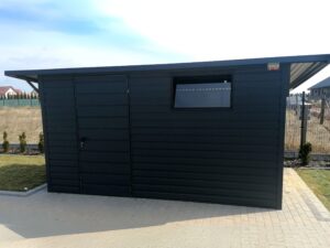 BTX 7016 Gerätehaus Geräteschuppen Metall Schuppen Bikebox Blechgarage Laube 4,5x2,5