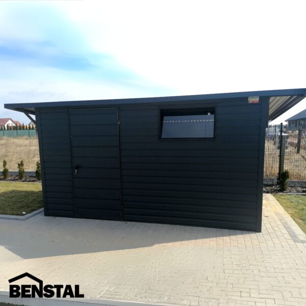 BTX 7016 Gerätehaus Geräteschuppen Metall Schuppen Bikebox Blechgarage Laube 4,5x2,5