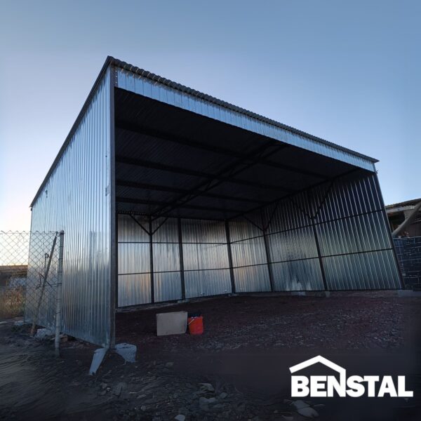 Carport Blechschräge nach hinten verzinkte Blechgarage