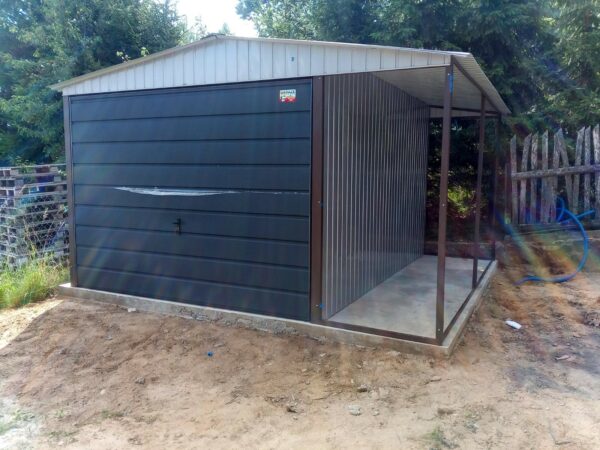 RAL9010&BTX7016 GARAGE BLECHGARAGE CARPORT SATTELDACH STAHLGARAGE 3x5 ÜBERDACHUNG 0,5x5 – Bild 2