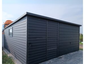 Blechgaragen-Holzaehnliche-Blechgaragen-Schwingtor-Haustuer-Gartenhaus-Werkzeugkasten-Blech