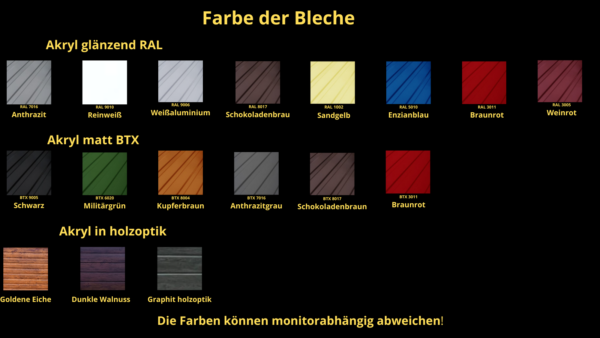 Farben ral btx holzoptik