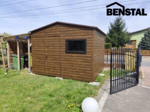 Blechgarage Gartenhaus Geräteschuppen Holzähnlich Walnuss 3x2 Giebel